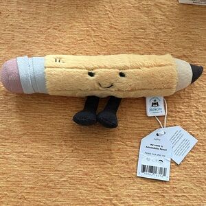 Jellycat Yellow & Pink Amuseables Pencil Plush with Black Legs